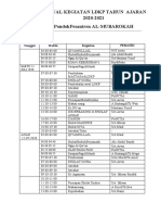 Jadwal Kegiatan LDKP Tahun Ajaran 2020-2021 Pondokpesantren Al-Mubarokah