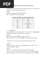 Exercício Pronomes Pessoais e Verbo To Be