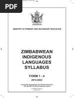 Zimbabwean Indigenous Languages Syllabus: Form 1 - 4