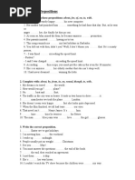 Assignment On Prepositions