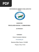 Psicologia Social y Comunitaria Tarea 1