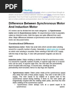 Difference Between Synchronous Motor and Induction Motor: Joule's Law of Heating