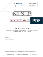 Quality Manual: M. S. Plastics