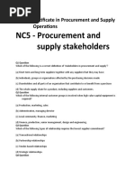 NC5 - Procurement and Supply Stakeholders