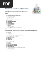 Newborn Essentials Checklist PDF