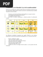 Primera Ley de Mendel