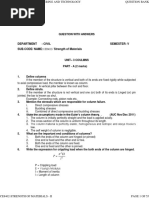 Civil: Department: Semester: V Sub - Code/ Name: / Strength of Materials