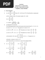 HL 4.1-4.5 VECTORS - EQUATIONS OF LINES - Solutions