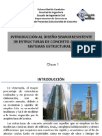 CLASE 1 Introduccion Al Diseno Sismorresistente de Estructuras de Concreto Armado Sistemas Estructurales PDF