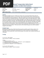 National Transportation Safety Board Aviation Accident Data Summary