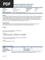 National Transportation Safety Board Aviation Accident Data Summary