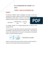 Informe Sobre La Intensidad Del Sonido y La Forma de Medirlo