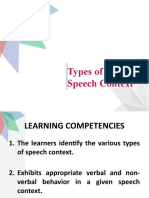 Types of Speech Context