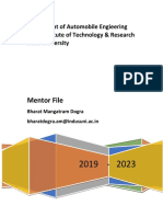 Mentor File: Department of Automobile Engieering Indus Institute of Technology & Research Indus University