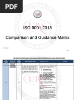 ISO 9001 2015 Comparison and Guidance Matrix