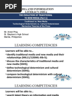 Media and Information Literacy (Mil) : The Evolution of Traditional To New Media (Part 1)