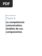 Tema 4:: La Competencia Comunicativa. Análisis de Sus Componentes