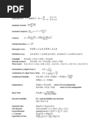 Exam P Formula Sheet PDF