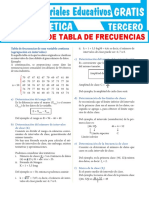 Ejercicios de Tabla de Frecuencias para Tercer Grado de Secundaria