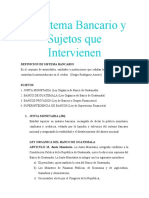 El Sistema Bancario y Sujetos Que Intervienen