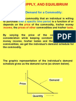 Demand, Supply, and Equilibrium: The Individual's Demand For A Commodity