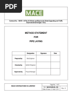 Method Statement FOR Pipe Laying