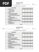 Evaluation Form: A. Visual Aids