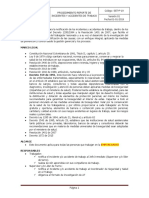 SST-P-19 Procedimiento para El Reporte de Incidentes y Accidentes de Trabajo