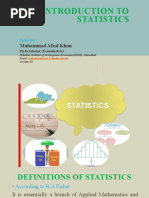 Introduction To Statistics: Muhammad Afzal Khan