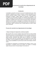 Ensayo Sobre El Proceso de Creación de Un Departamento de Tecnología