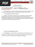 Gender-Fair Language July 7, 2020: Course & Year: Bsais - Ii SCORE