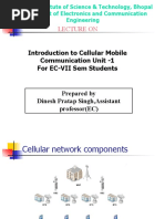 Lecture On: Introduction To Cellular Mobile Communication Unit - 1 For EC-VII Sem Students