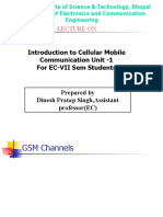 Lecture On: Introduction To Cellular Mobile Communication Unit - 1 For EC-VII Sem Students