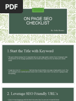 On Page Seo Checklist: By:-Dolly Sharma