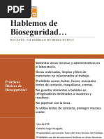 Hablemos de Bioseguridad : Docente: TM Rodrigo Humeres Duffau