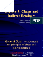 Lecture 5: Clasps and Indirect Retainers