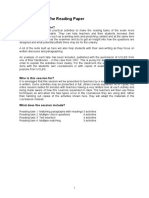 Session 2 The Reading Paper: What Is This Session For?