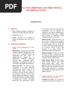 Experiencia N°02: Respuesta en Frecuencia Filtros Activos: I. Objetivo