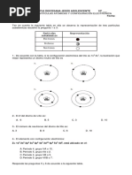 Prueba Escrita Particulas Atomicas y Configuracion Electronica PDF