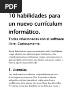 10 Habilidades para Un Nuevo Currículum Informático