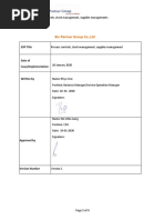 Process Control, Stock and Supplier Management SOP