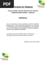 Certificado de Trabajo: Certifca