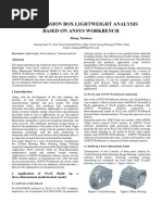 Transmission Box Lightweight Analysis Based On Ansys Workbench