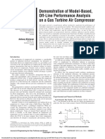 Demonstration of Model-Based, Off-Line Performance Analysis On A Gas Turbine Air Compressor