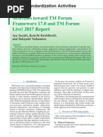 Activities Toward TM Forum Frameworx 17.0 and TM Forum Live! 2017 Report