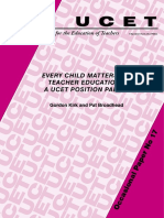 Every Child Matters and Teacher Education A UCET Position Paper