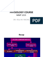 Physiology Course: Dr. Velu M. Rachel