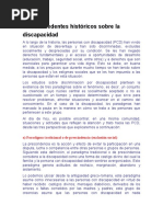 1.1 Antecedentes Históricos Sobre La Discapacidad: A) Paradigma Tradicional o de Prescindencia (Exclusión Social)