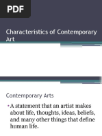 Characteristics of Contemporary Art