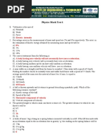 Kcet Mock Test Physics 1